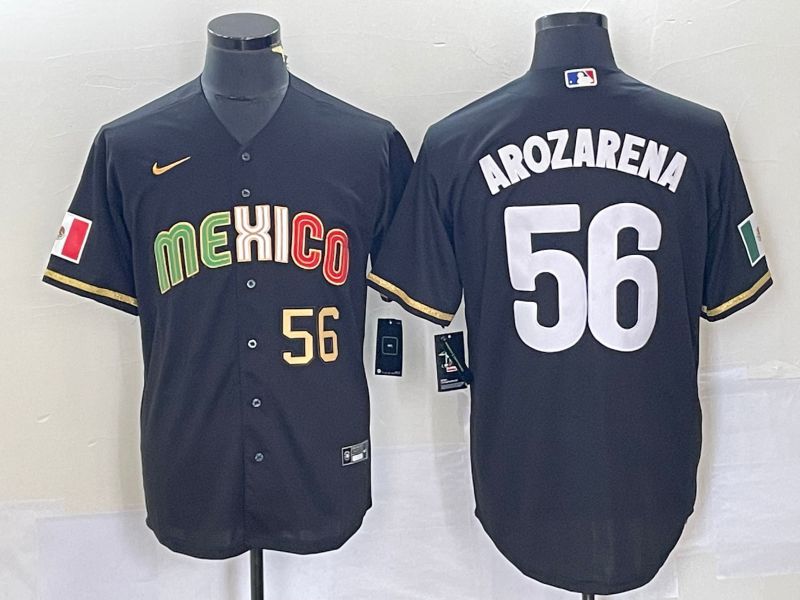 Men 2023 World Cub Mexico #56 Arozarena Black Nike MLB Jersey4->tennessee titans->NFL Jersey